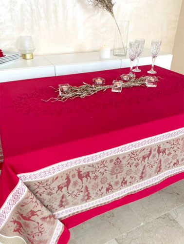 French Jacquard tablecloth, Teflon (VAR. 3 colors)